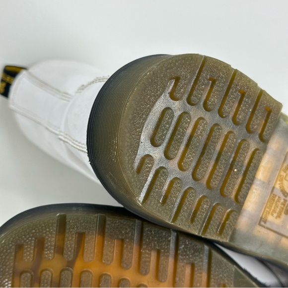 Dr. Martens *1460 Flat White Combat Boots - WHITE & BLACK - Picture 11 of 12